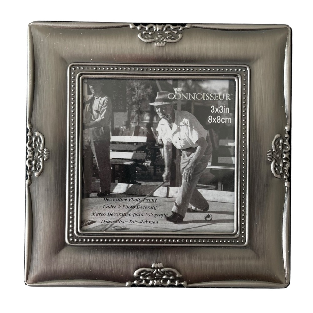 CONNOISSEUR Picture Frame Vintage 90s Brushed Silver for 3x3 Photo